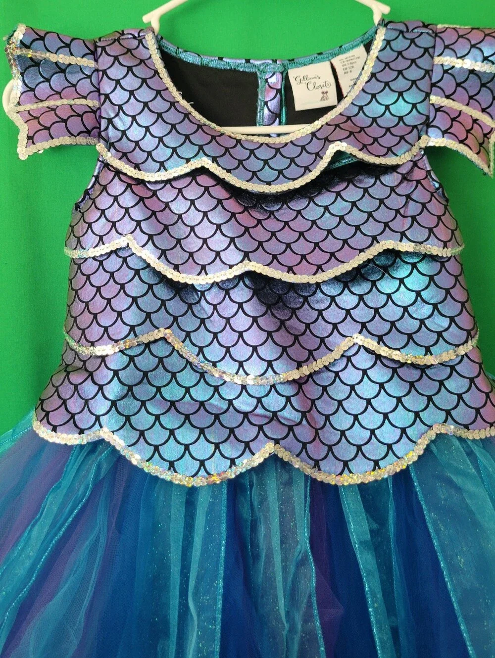 Girls Mermaid Tail Tutu Costume Dress M  Purple & Teal Gillian's Closet Sz 7/8